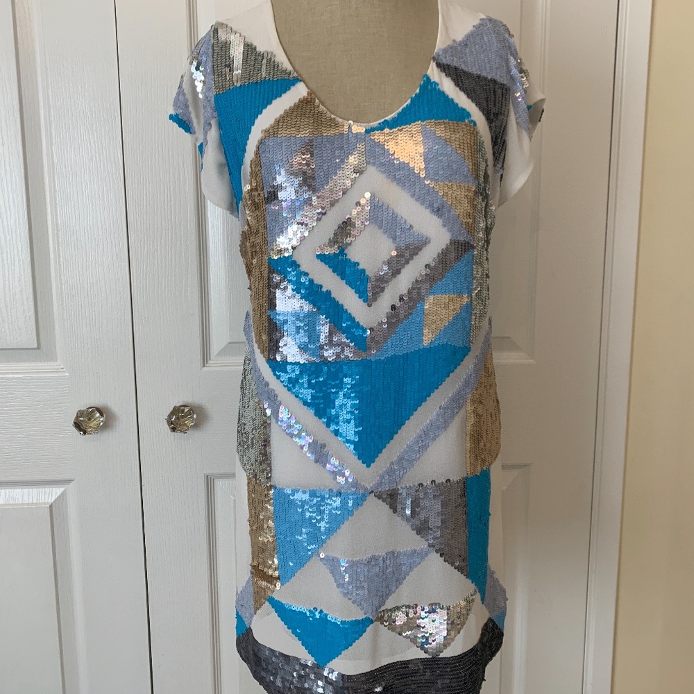 French Connection Multicolored Sequin Dress